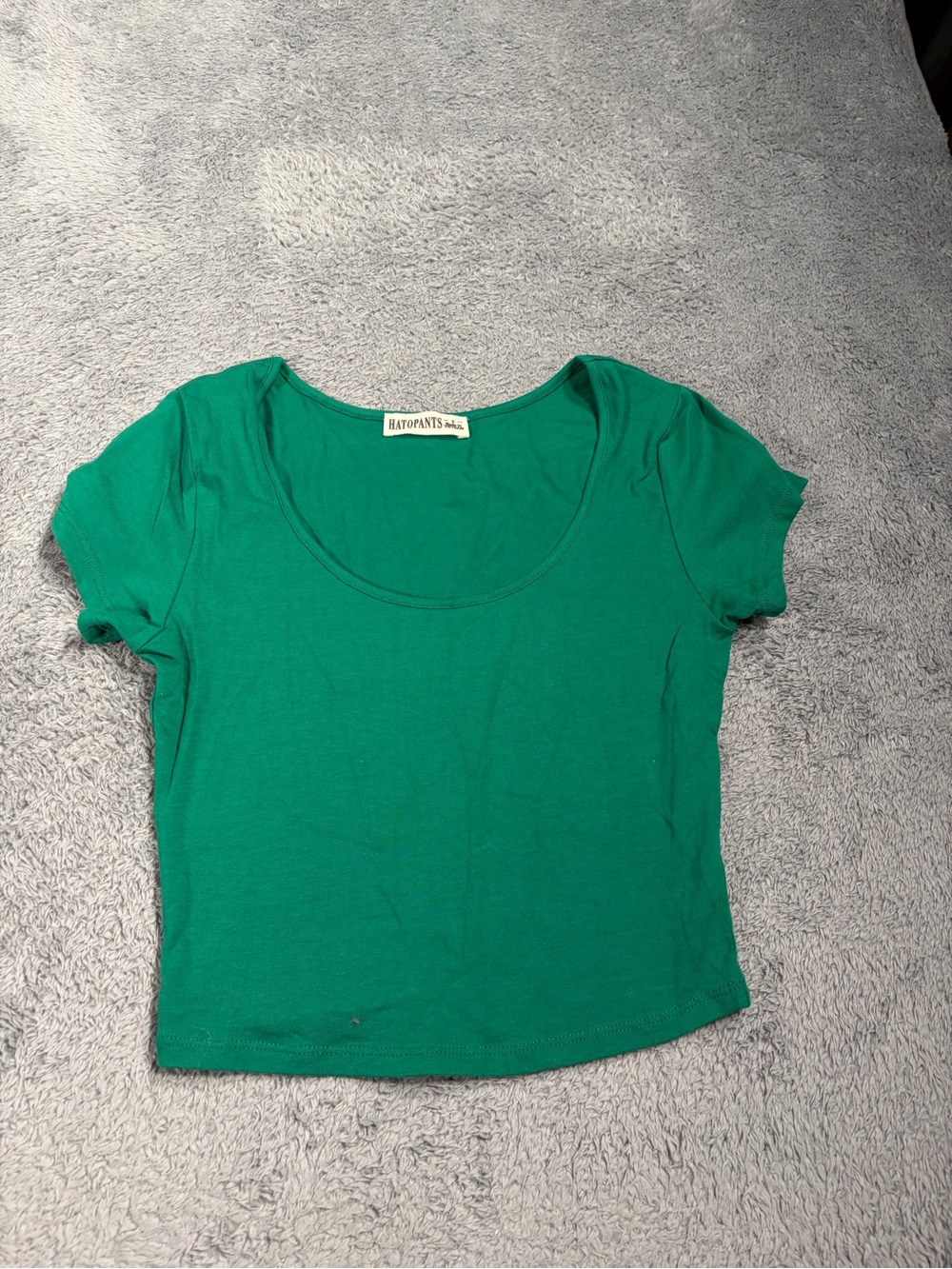 Hatopants Green Scoop Neck Crop Top small